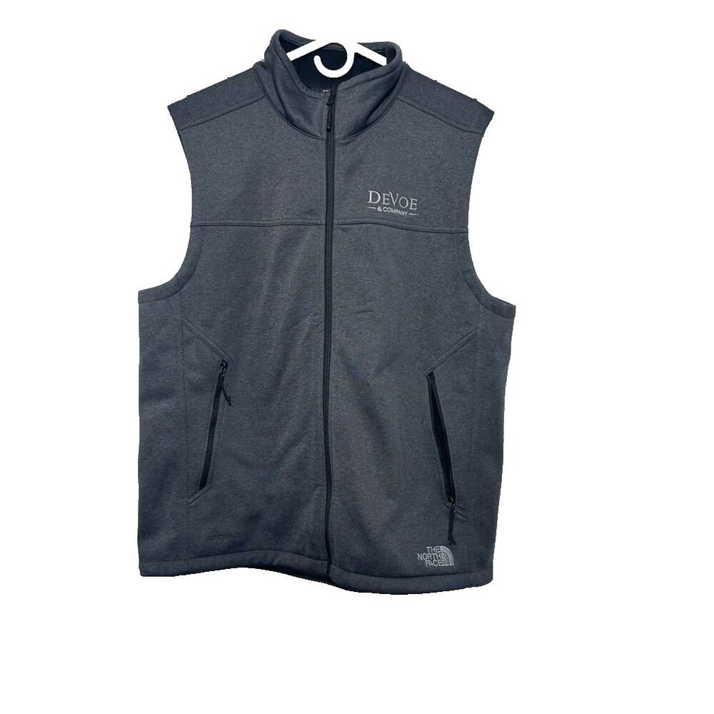 North Face Fleece Vest Men's Large Gray Black Ridgewall Soft Shell